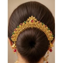 Accessher Women Gold-Plated Multi-Color Bridal Hair Juda Pin