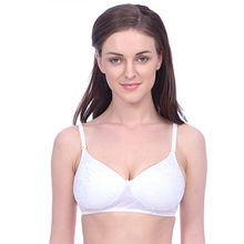 Bralux Full Coverage Cherry Bra With Detachable Strap With Size B Cup, Fabric Lace Color White