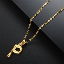 Yellow Chimes Gold -toned Stainless Steel Initial Alphabet Letter P Pendant with Chain