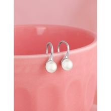 Giva Sterling Silver Zircon Crescent Oval Earrings For Women(One Size)