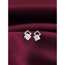 GIVA Sterling Silver Squire Shape Stoned Studs for Womens and Girls