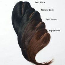 Nish Hair Silk Base Straight Scalp Line Hair Topper 1.5 x 5 Inch - Natural Black