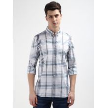 Tommy Hilfiger Men Checks Cotton White Shirt