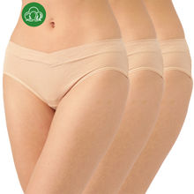 Inner Sense Women's Organic Cotton Antimicrobial Maternity Panty (pack Of 3) - Nude
