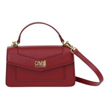 Cavalli Class Women Solid Synthetic Satchel Bag With Detachable Strap - Red