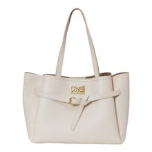 Cavalli Class Women Solid Synthetic Tote Bag - Off White