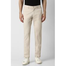 Van Heusen Men Beige Solid Slim Fit Chinos