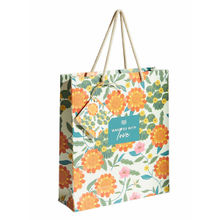 Chumbak Marigold Gift Bag with Tag, White