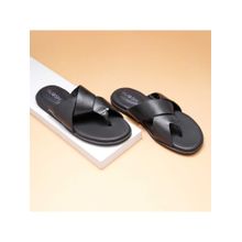 Ruosh The Rubio Black Men Cross-Strap Slipper Sandals