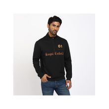 Royal Enfield Men Black Polyester Blend Graphic Sweatshirt