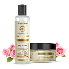 Khadi Natural Rose & Papaya Face Scrub + Rosewater Skin Toner (Combo Pack)