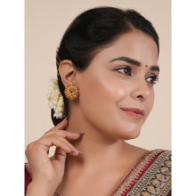 Smars Jewelry Pink Beautiful Antique Gold Plated Stone Stud