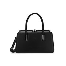 Lavie Luxe Women Book Frame Satchel Bag with Detachable Strap -Black (M)