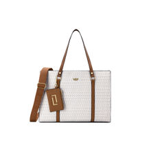 Lavie Luxe Women Workbox Tote Bag with Detachable Strap -Off-white (L)