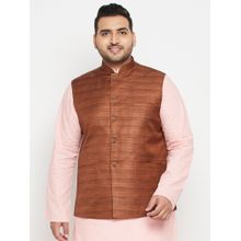 Vastramay Plus Men Coffee Brown Nehru Jacket