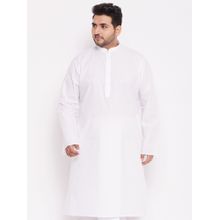 Vastramay Plus Men White Cotton Kurta
