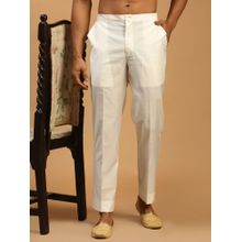 Vastramay Men White Viscose Pant Style Pyjama