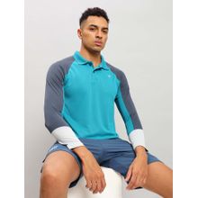Technosport Men Colorblock Slim Fit Polo Sports T-Shirt With Technocool
