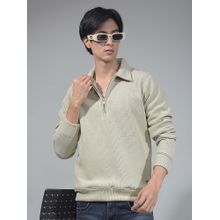 CRIMSOUNE CLUB Men Beige Corduroy Sweatshirt
