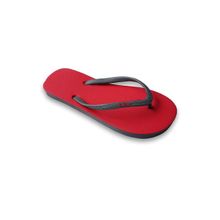NoStrain Women Anti Skid Twin Color Natural Rubber Flip Flops Red Grey