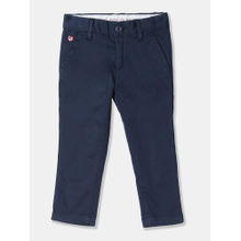 U.S. POLO ASSN. Boys Regular Fit Solid Trousers - Blue