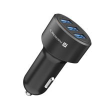 Portronics Car Power 12 Car Charger with 17W Total Output, Triple USB Port, 3.4A (Black)