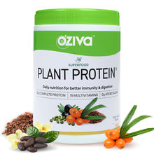 OZiva Superfood Plant Protein with Herbs & Multivitamins for Immunity & Energy, Coco Vanilla