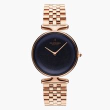 Nordgreen Unika 32mm, Rose Gold Rainbow Black Dial with Rose Gold 5-link watch Strap