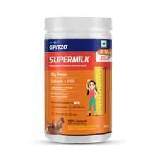 Gritzo Supermilk Height High Protein For Girls - Natural Double Chocolate (8-12 Yrs)