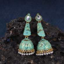 Anika's Creations Gold Plated Ethnic Jhumka Earring