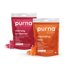 Purna Gummies Biotin Cranberry Flavour & Collagen Combo