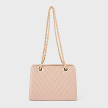 IYKYK by Nykaa Fashion Taupe Quilted Chain Handle Shoulder Bag