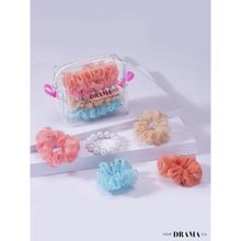 Hair Drama Co. Luxury Scrunchies Set of 5 with free pouch - Unicorn Gift Set