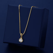 Carlton London Gold Plated Stone-Studded Contemporary Pendant With Chain