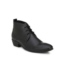 Delize Solid Black Lace-up Chelsea Boots
