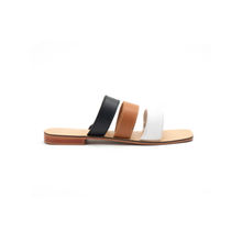 Heel & Buckle London Tri-Colour Strap Flat Sandals