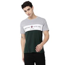 AD By Arvind Men Colorblock Green Tshirt