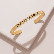 Pipa Bella by Nykaa Fashion Gold Plated 'Live Laugh Love' Cuff Bracelet