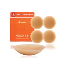Nippetals NipGrips No-glue Non Adhesive Sweat proof & Reusable Nipple Covers Nude - 2 pairs