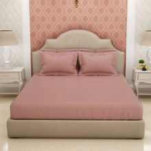 SPACES Eminence 100% Cotton Large Bedsheet Blush with Pillow Covers Pink (King)