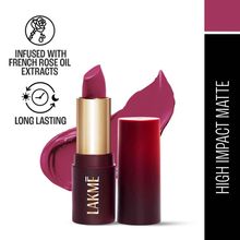 Lakme Forever Matte Lipstick, Made With French Rose Oil Extracts, Mauve Love