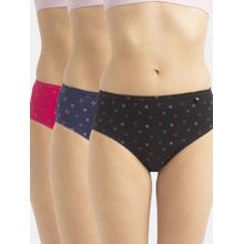 Jockey 1406 Women High Coverage Super Combed Cotton Hipster - Dark Prints (Pack of 3)