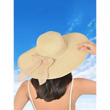 ToniQ Women Beige Foldable Summer Beach Floppy Hat