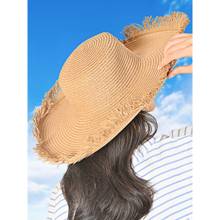 ToniQ Women Tan Foldable Summer Beach Floppy Hat