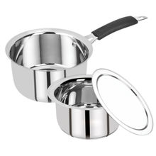 Bergner Essential Stainless Steel Tope And Saucepan Set With Lid, 16cm, Induction Base (silver)
