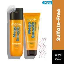 Matrix Mega Smooth Sulfate-free Shampoo and Conditioner Combo, Gentle Cleansing & Bond Repair