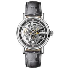Ingersoll Mens The Herald Watch Skeleton Dial & Grey Leather Strap - I00402B