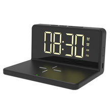 Portronics Por 1042 Freedom 4a - Desktop Wireless Charger With Digital Alarm Clock (Black)
