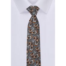 Peter England Mens Grey Embroidered Tie