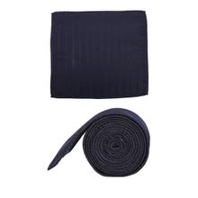 Peter England Mens Navy Blue Tie and Pocket Square